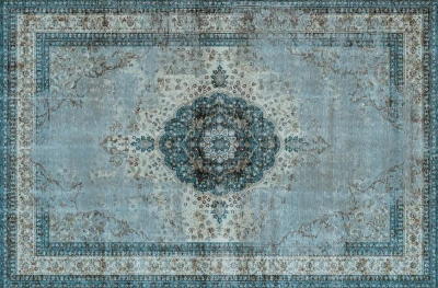 Sample sale Vintage look vloerkleed blauw 230cm x 160cm showroom model