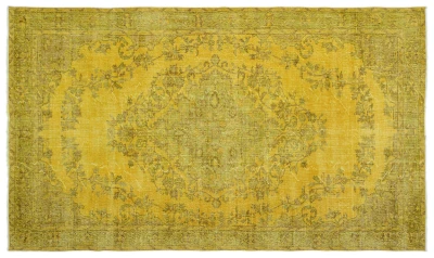 Vintage vloerkleed geel 18018 308cm x 183cm