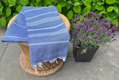 Hamamdoek donkerblauw 100% katoen (180cm x 100cm)