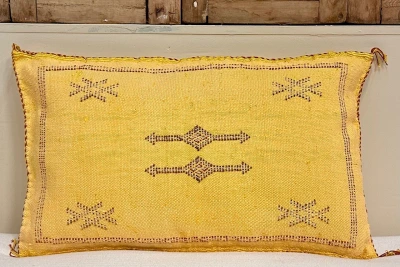 Sabra Kussen uit Marokko geel 60cm x 40cm incl vulling nr.93369