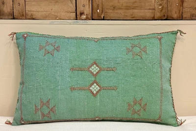 Sabra Kussen uit Marokko groen 60cm x 40cm incl vulling nr.93380
