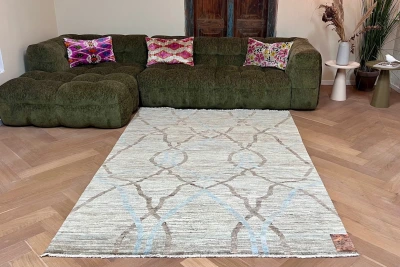 Handgeknoopt vloerkleed 71167 241cm x 166cm