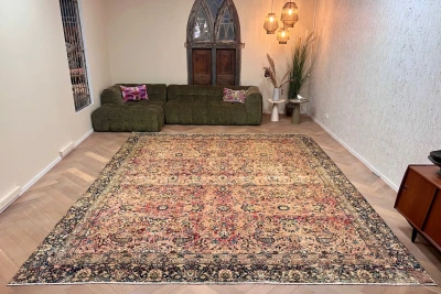 Vintage kirman vloerkleed 65126 426cm x 328cm