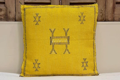 Sabra Kussen uit Marokko geel 45cm x 45cm incl vulling nr.64040