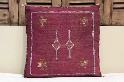 Sabra Kussen uit Marokko aubergine 45cm x 45cm incl vulling nr.64045