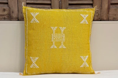 Sabra Kussen uit Marokko geel 45cm x 45cm incl vulling nr.64097