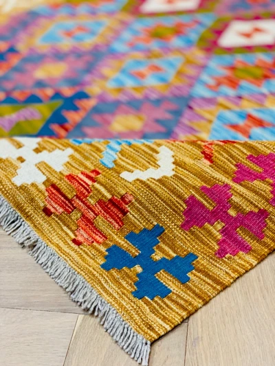 handgemaakte nieuwe kelim uit Afghanistan 32111 202cm x 152cm