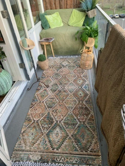 Handgemaakt jute vloerkleed loper 240cm x 80cm