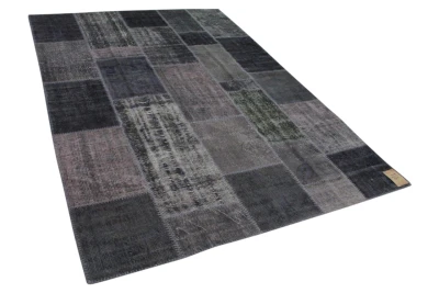 patchwork vloerkleed  grijs  302cm x 211cm