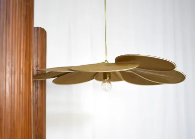 George Original lamp, kleur: cumin materiaal; rotan, messing en stof