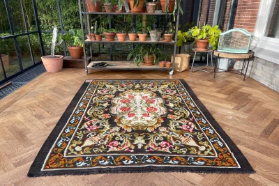 Rozenkelim authentiek, handgeweven in Moldavië 1999 223cm x 160cm