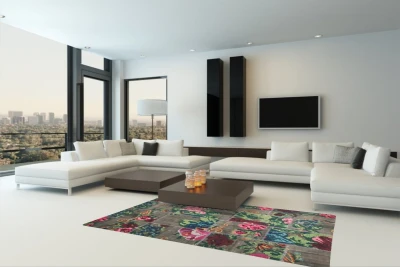 Rozenkelim patchwork replica leverbaar in de diverse maten (artikel nummer 5022)  