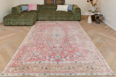 Roze vloerkleed met zachte pool nr.2024, verkrijgbaar in diverse maten