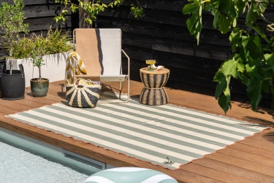 Tuinkleed Scallop stripes Groen