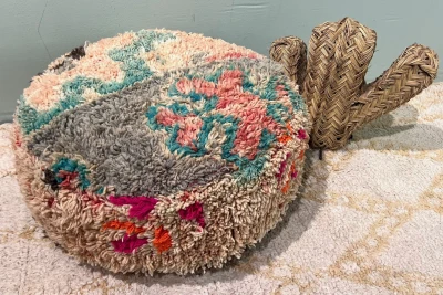 Ronde Marokkaanse Poef nr.22103 60cm x 25cm incl. vulling  