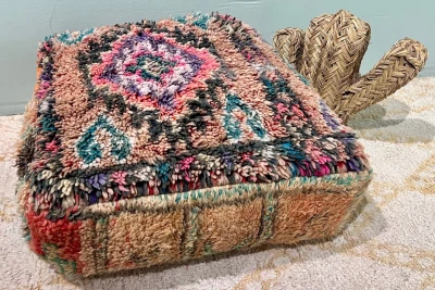 Marokkaanse Poef nr.21105 60cm x 60cm x 25cm incl. vulling  