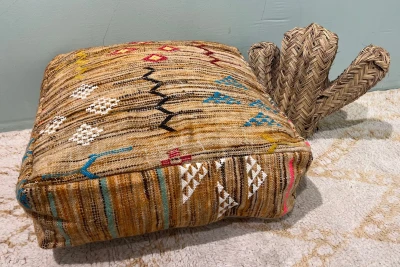 SALE Marokkaanse Poef nr.77811 60cm x 60cm x 25cm incl. vulling