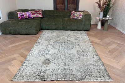 SALE Vintage vloerkleed 93716 286cm x 166cm (kleed heeft vlekken, zie foto's)