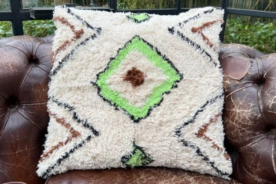 Berber kussen groen 50cm x 50cm, incl. vulling