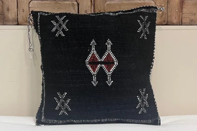 Sabra Kussen uit Marokko zwart 45cm x 45cm incl vulling nr.64070