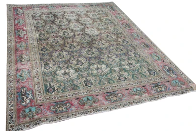 Vintage vloerkleed  uit Turkije rood, groen 18561 325cm x 254cm