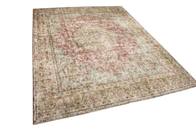Vintage vloerkleed bruin met rood, nr.59526 383cm x 290cm  