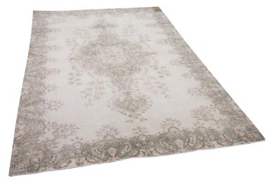 Vintage vloerkleed beige met groen 7484 266cm x 178cm