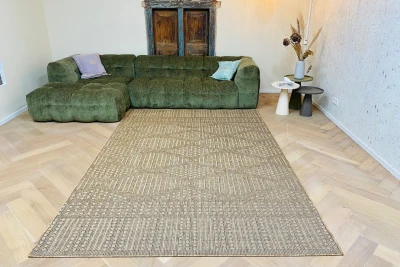 Jute look platgeweven vloerkleed nr.8673, in diverse maten verkrijgbaar 