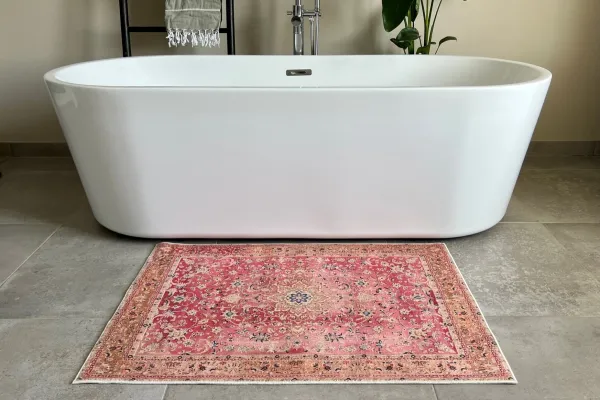 VERWACHT Badmat roze (90cm x 70cm) nr.2024 Leverbaar eind mei