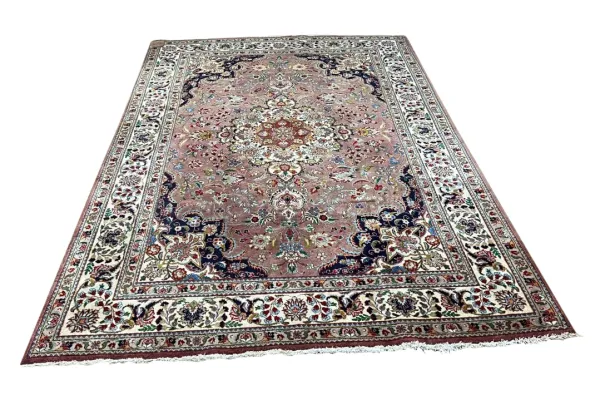 Ongeschoren Tabriz vloerkleed, nr.30322 305cm x 205cm (kleed heeft lichte gebruikssporen)