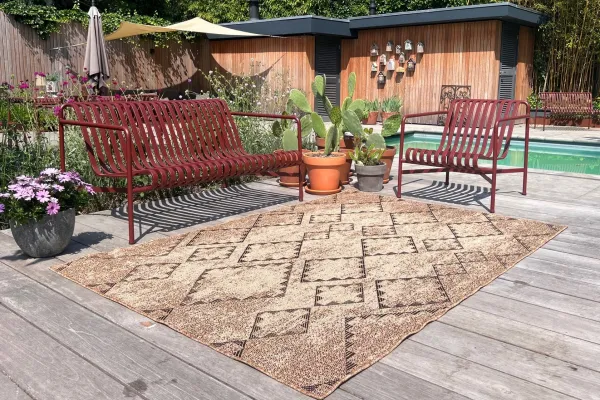 Jute look vloerkleed nr.8760, in diverse maten verkrijgbaar 