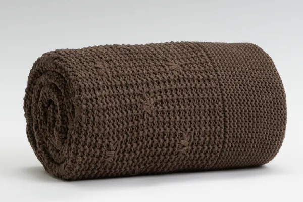 Gebreide TV Deken Chocolade Bruin 170cm x 130cm  