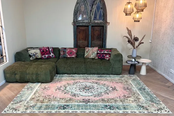 Vintage style vloerkleed met zachte pool nr.2022, verkrijgbaar in diverse maten