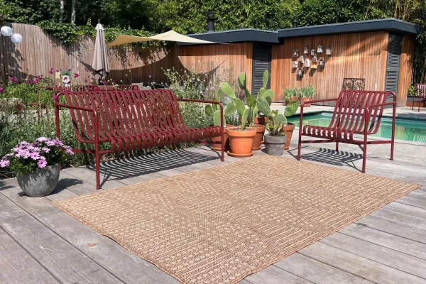 Jute look vloerkleed nr.8673, in diverse maten verkrijgbaar 