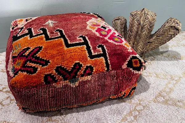 Marokkaanse Poef nr.12029 60cm x 60cm x 25cm incl. vulling