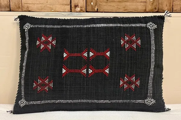 Sabra Kussen uit Marokko zwart 60cm x 40cm incl vulling nr.93384