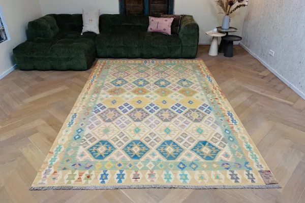 Handgemaakte kelim uit Afghanistan 18060 314cm x 203cm