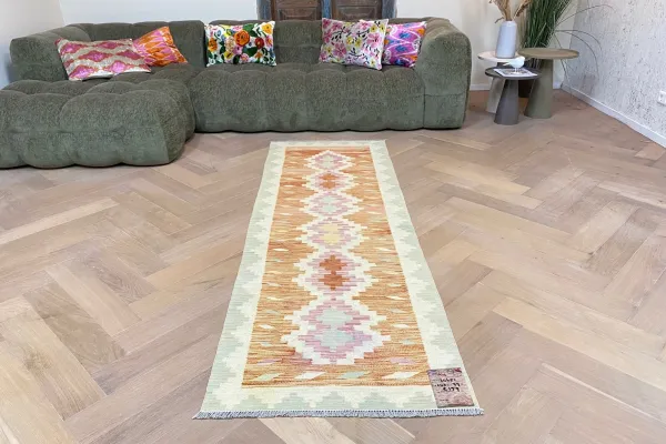 handgemaakte nieuwe kelim loper 24651 243cm x 79cm
