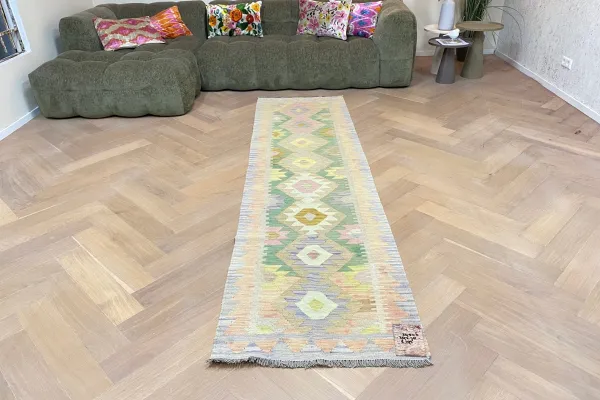 handgemaakte nieuwe kelim loper 29506 292cm x 78cm