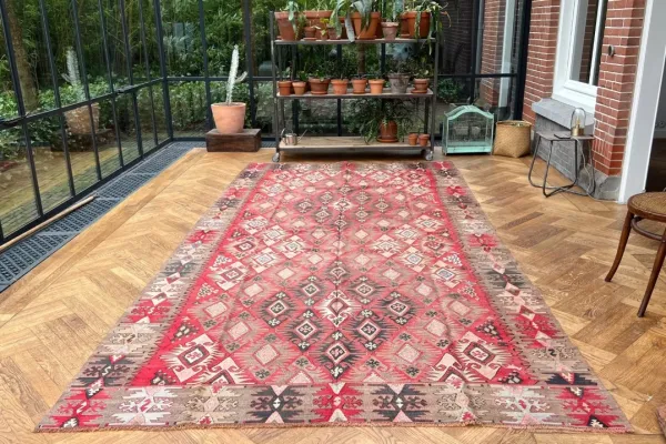 Kelim authentiek, handgeweven in Maras (Turkije) 15140 395cm x 200cm