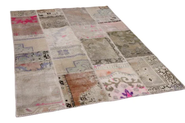 patchwork vloerkleed beige 230cm x 160cm nr21427