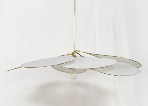 Georges store precieuse lamp, kleur; Naturel materiaal; messing met stof