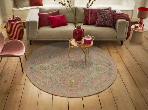 SALE vintage look vloerkleed 200cm rond showroom model