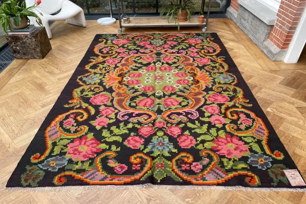 Rozenkelim authentiek, handgeweven in Moldavië 10095 328cm x 215cm