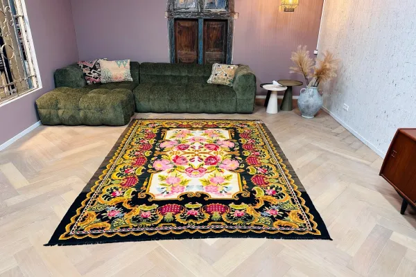 Rozenkelim authentiek, handgeweven in Moldavië 9168 263cm x 203cm