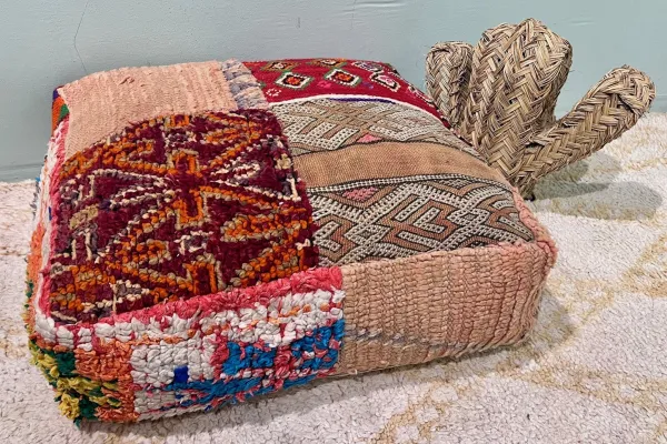 Marokkaanse Poef nr.77109 60cm x 60cm x 25cm incl. vulling  