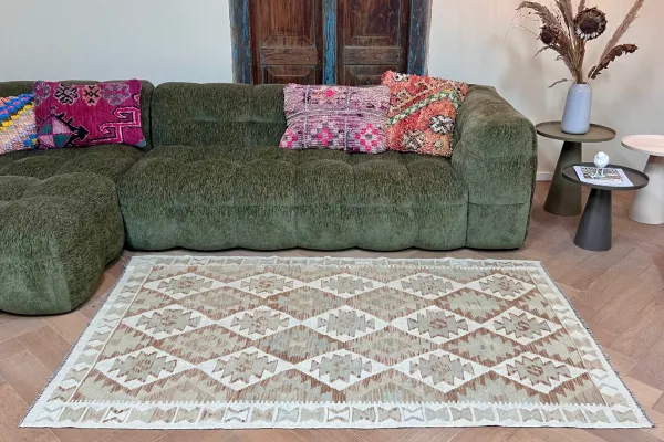 handgemaakte nieuwe kelim uit Afghanistan 23120 193cm x 121cm