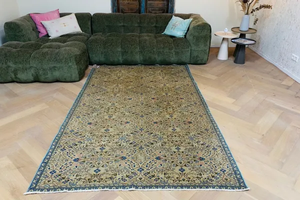 Vintage vloerkleed bruin nr.10719 252cm x 156cm  