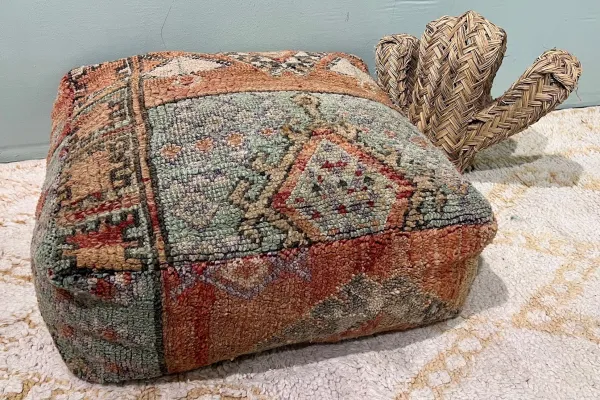 Marokkaanse Poef nr.77834 60cm x 60cm x 25cm incl. vulling