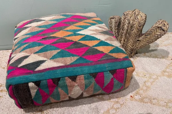 Marokkaanse Poef nr.86207 60cm x 60cm x 25cm incl. vulling